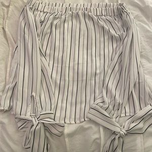 Off the Shoulder Striped Blouse